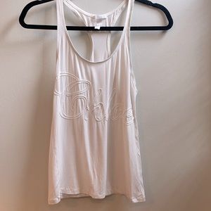 Chloe embroidered tank in white, size small